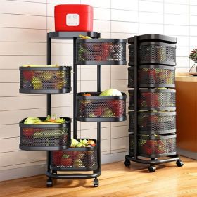 Joybos® Rotating Multi-Layer Kitchen Metal Shelf with Wheels