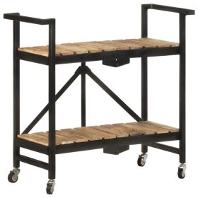 Kitchen Trolley 34.2"x14.2"x31.9" Solid Mango Wood