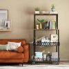 Four layer kitchen baker rack, vertical microwave oven rack, kitchen storage rack with wheels, suitable for kitchens and restaurants