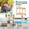 2-Tier Rolling Kitchen Island Serving Cart with Legs and Handle