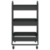 3-Tier Trolley Black 16.9"x13.4"x31.1" Steel