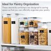 Kitchen Food Storage Containers Set;  Kitchen Pantry Organization and Storage with Easy Lock Lids;  8 Pieces