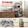 Four layer kitchen baker rack, vertical microwave oven rack, kitchen storage rack with wheels, suitable for kitchens and restaurants