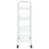 4-Tier Kitchen Trolley White 18.1"x10.2"x33.5" Iron