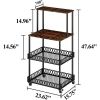 Four layer kitchen baker rack, vertical microwave oven rack, kitchen storage rack with wheels, suitable for kitchens and restaurants