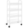 4-Tier Kitchen Trolley White 18.1"x10.2"x33.5" Iron