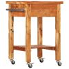 Kitchen Trolley 21.7"x21.7"x35" Solid Wood Acacia