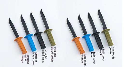 Mini Knife Necklace Knife Outdoor Camping Self-defense Survival Tool (Option: Half Tooth Black-102)