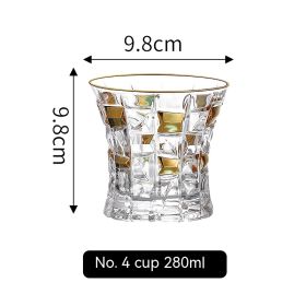 European Golden Rim Glass Drawing Golden Line (Option: Gold Painting No 4 Cup 280ml)