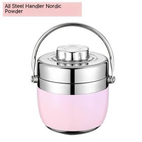 Insulated Lunch Box Portable Insulated Barrel (Option: Food Grade 304 12L-Pink)
