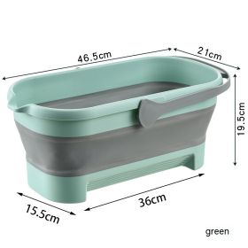 Collapsible Bucket Plastic Mop Water Storage Household Disposable (Option: Green-Small)
