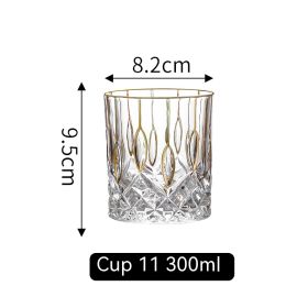 European Golden Rim Glass Drawing Golden Line (Option: Gold Painting No 2 Cup 300ml)