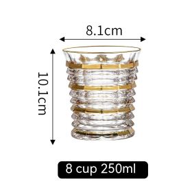 European Golden Rim Glass Drawing Golden Line (Option: Gold Painting No 8 Cup 250ml)