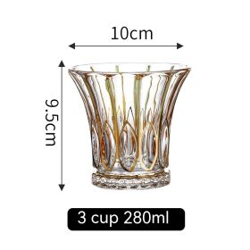 European Golden Rim Glass Drawing Golden Line (Option: Gold Painting No 3 Cup 280ml)