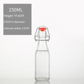 Glass Transparent Sealed Liquor Storage Bottle Wine Fermentation Jar (Option: 250ml Square Bottle)