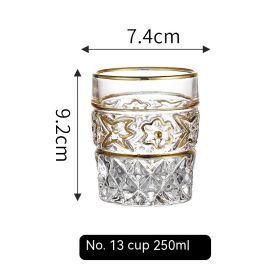 European Golden Rim Glass Drawing Golden Line (Option: Gold Painting No 13 Cup 250ml)
