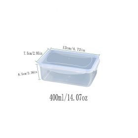 1/4pcs Multi-functional Airtight Plastic Storage Box; Refrigerator Storage Bowl; Microwave Heating Lunch Box; Food Storage Box; Airtight Box (size: Rectangular 400ml)