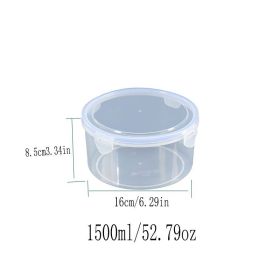 1/4pcs Multi-functional Airtight Plastic Storage Box; Refrigerator Storage Bowl; Microwave Heating Lunch Box; Food Storage Box; Airtight Box (size: Round 1500ml)