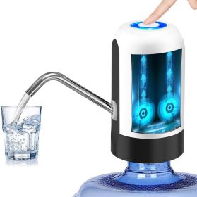 Water Bottle Pump 5 Gallon Water Bottle Dispenser USB Charging Automatic Drinking Water Pump Portable Electric Water Dispenser Water Bottle Switch (Colour: White)