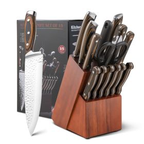 Daily Necessities Kitchen Knife Set Stainless Steel Knife Block Set (Color: As pic show)