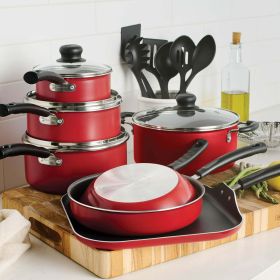 Primaware 18 Piece Non-stick Cookware Set (Color: Red)